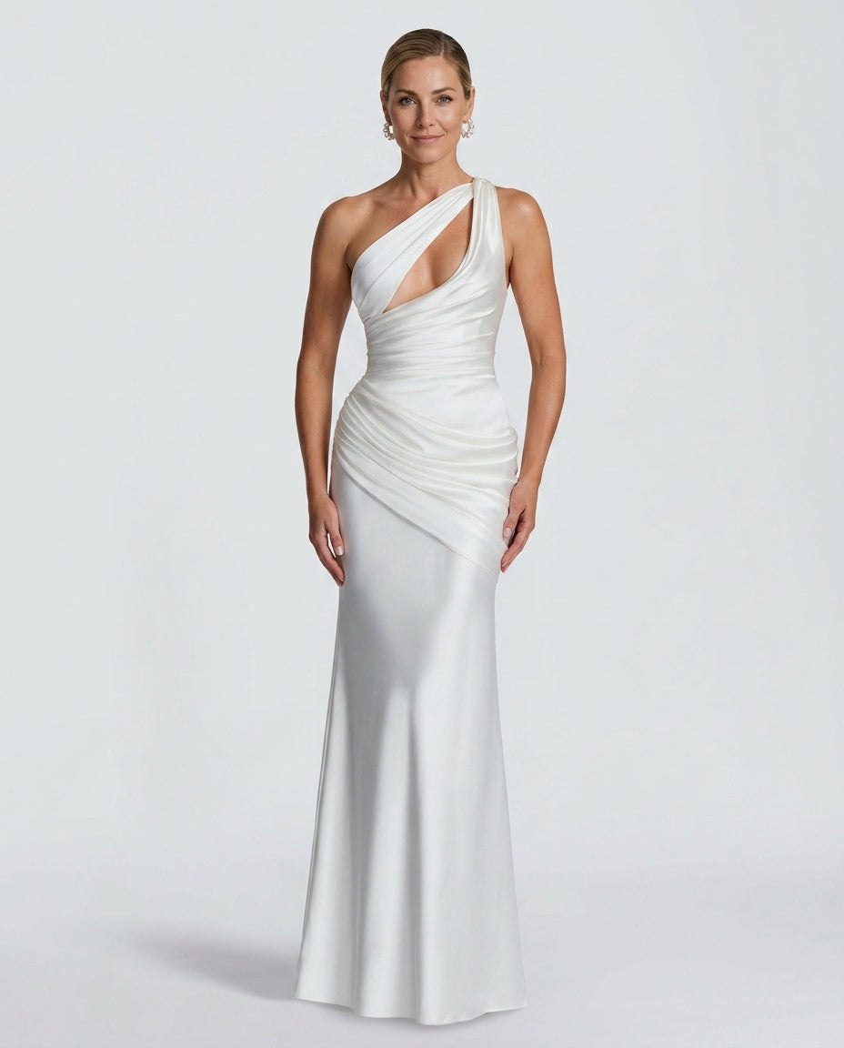 Lena | Cowl Neck Satin-Look Maxi Dress