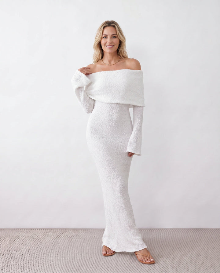 Priya | Off-Shoulder Fitted Maxi Dress