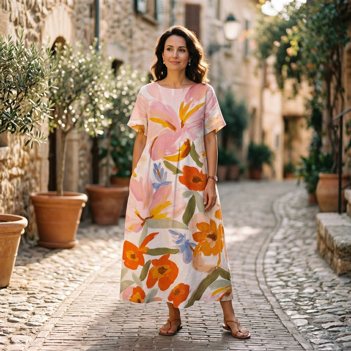 Florelle | Floral Print Plus Size Maxi Dress