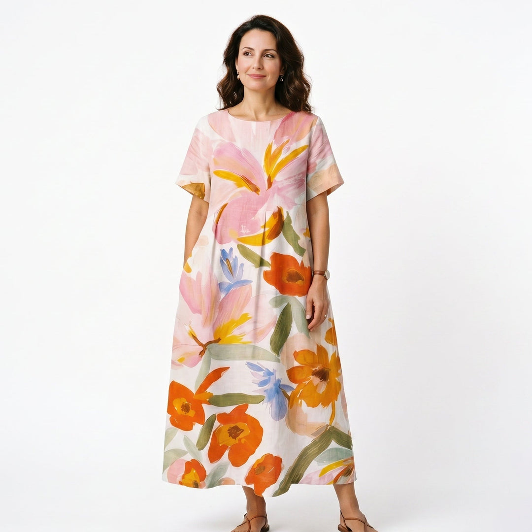 Florelle | Floral Print Plus Size Maxi Dress