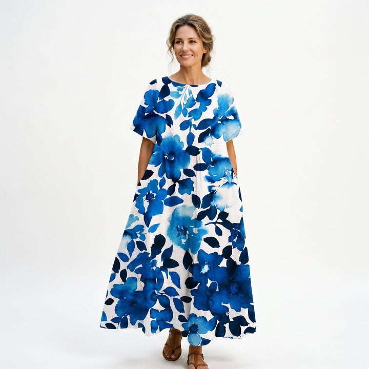 Florelle | Floral Print Plus Size Maxi Dress