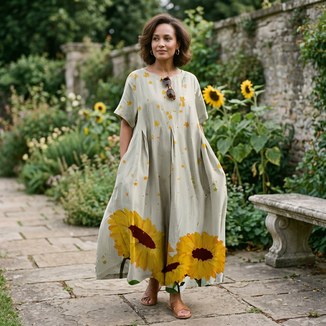 Florelle | Floral Print Plus Size Maxi Dress