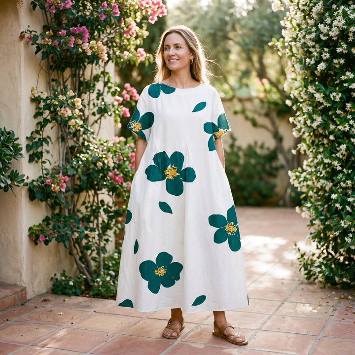 Florelle | Floral Print Plus Size Maxi Dress