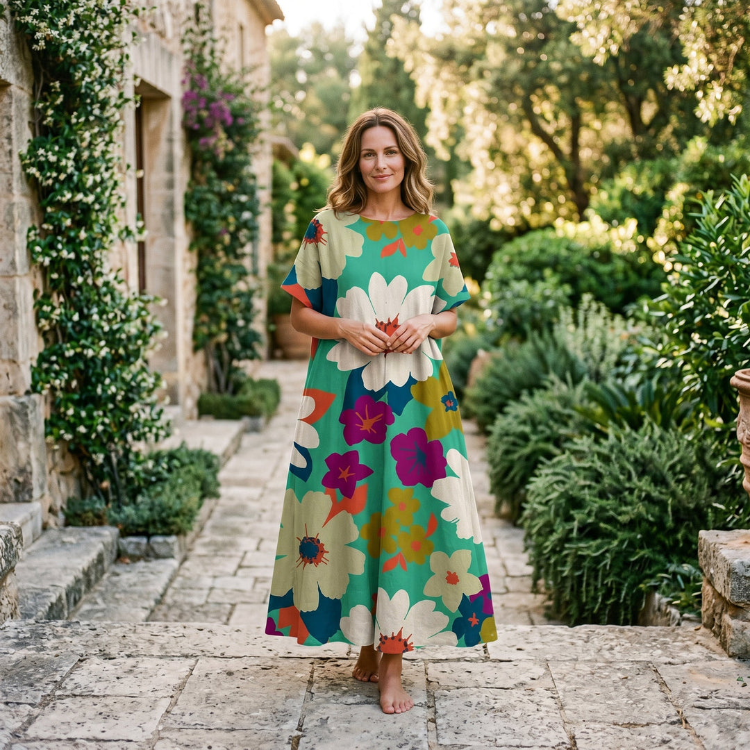 Florelle | Floral Print Plus Size Maxi Dress