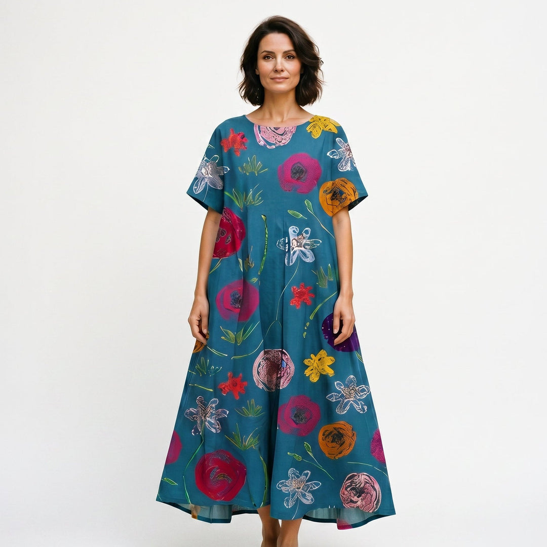 Florelle | Floral Print Plus Size Maxi Dress