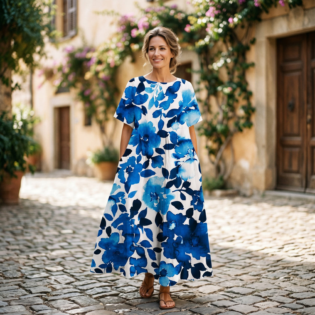 Florelle | Floral Print Plus Size Maxi Dress