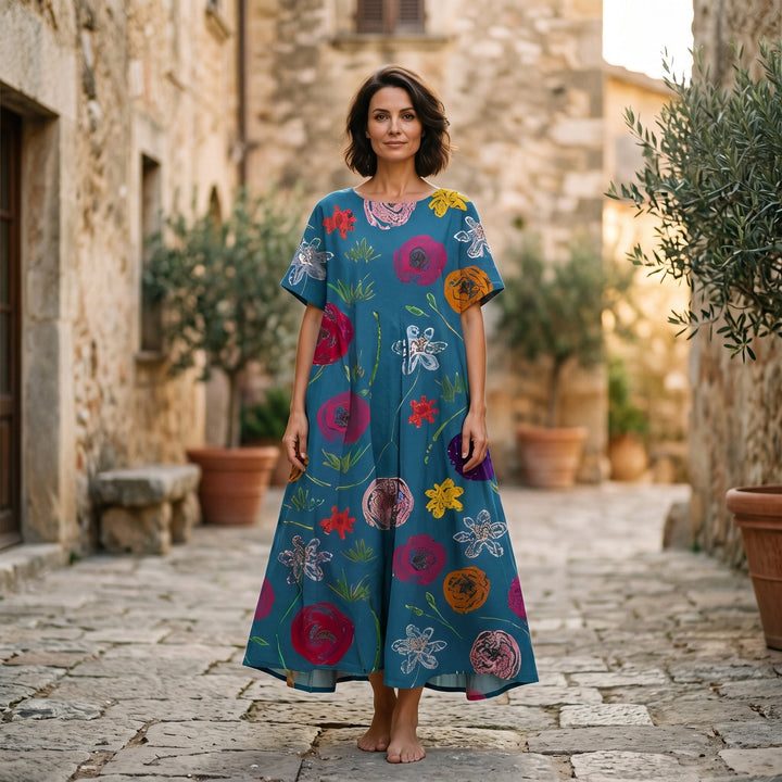 Florelle | Floral Print Plus Size Maxi Dress