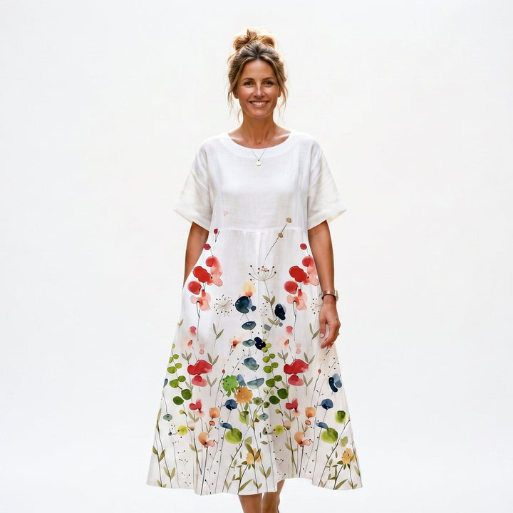 Florelle | Floral Print Plus Size Maxi Dress