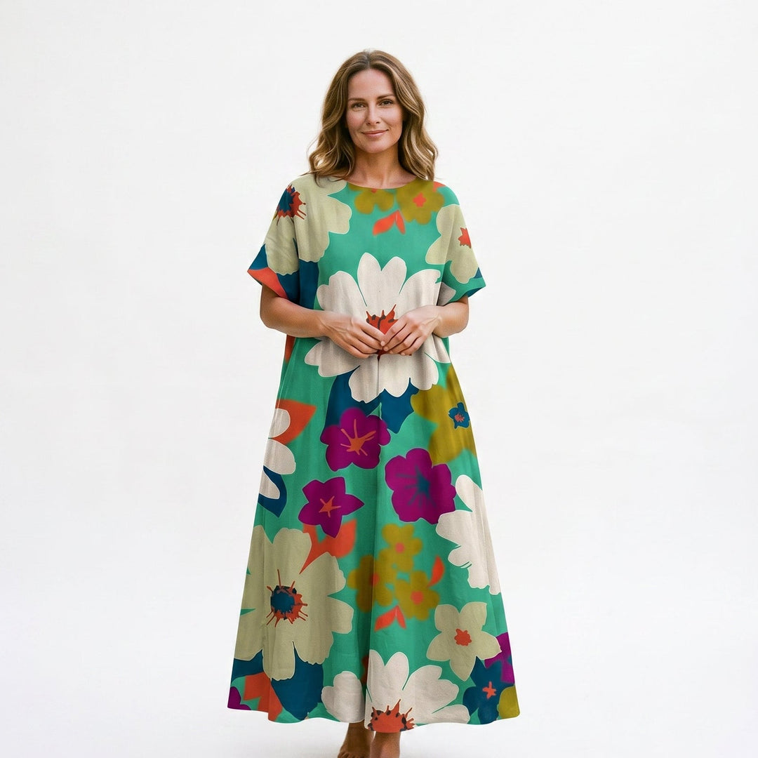 Florelle | Floral Print Plus Size Maxi Dress