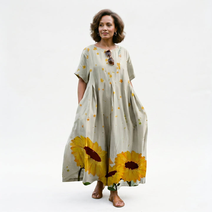 Florelle | Floral Print Plus Size Maxi Dress