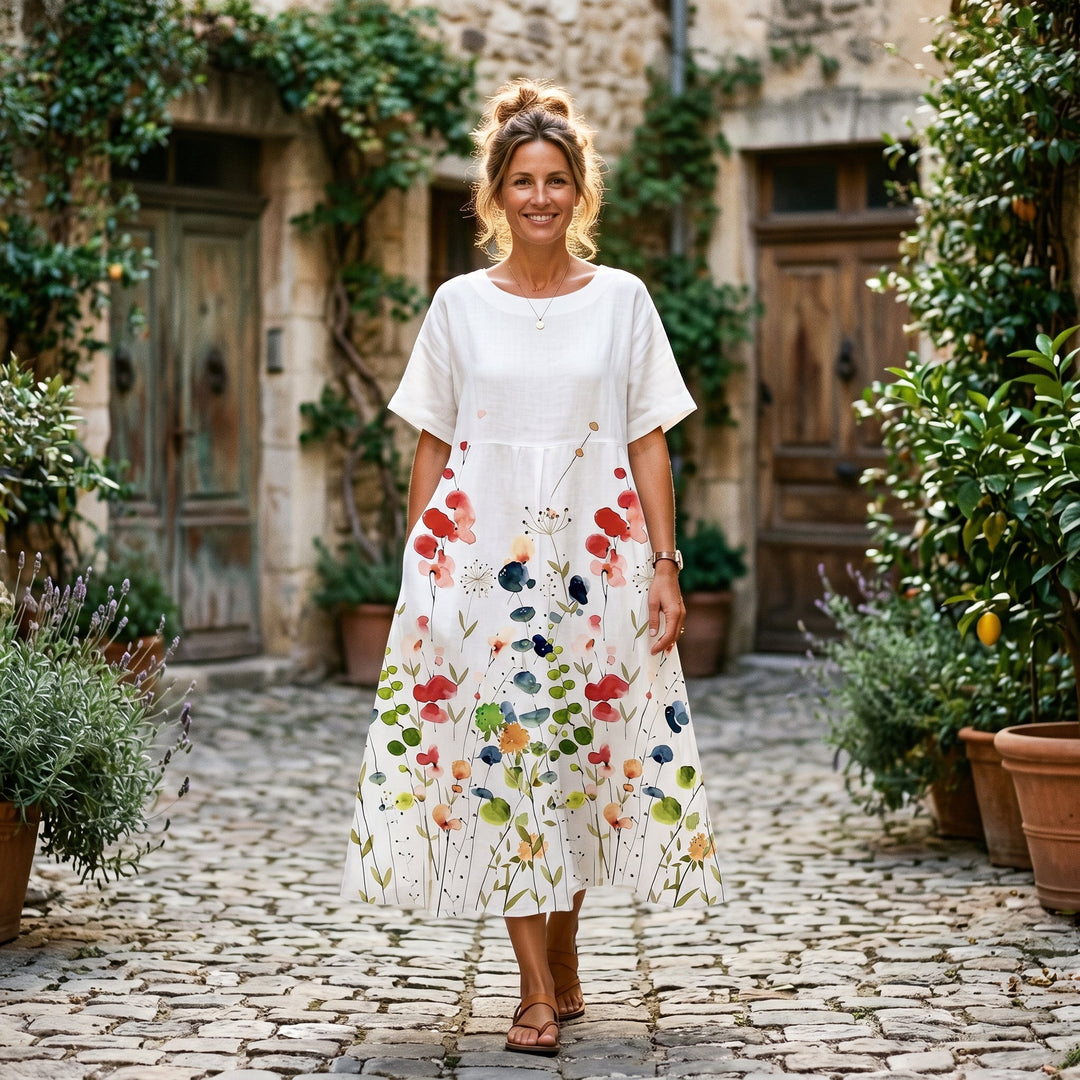 Florelle | Floral Print Plus Size Maxi Dress