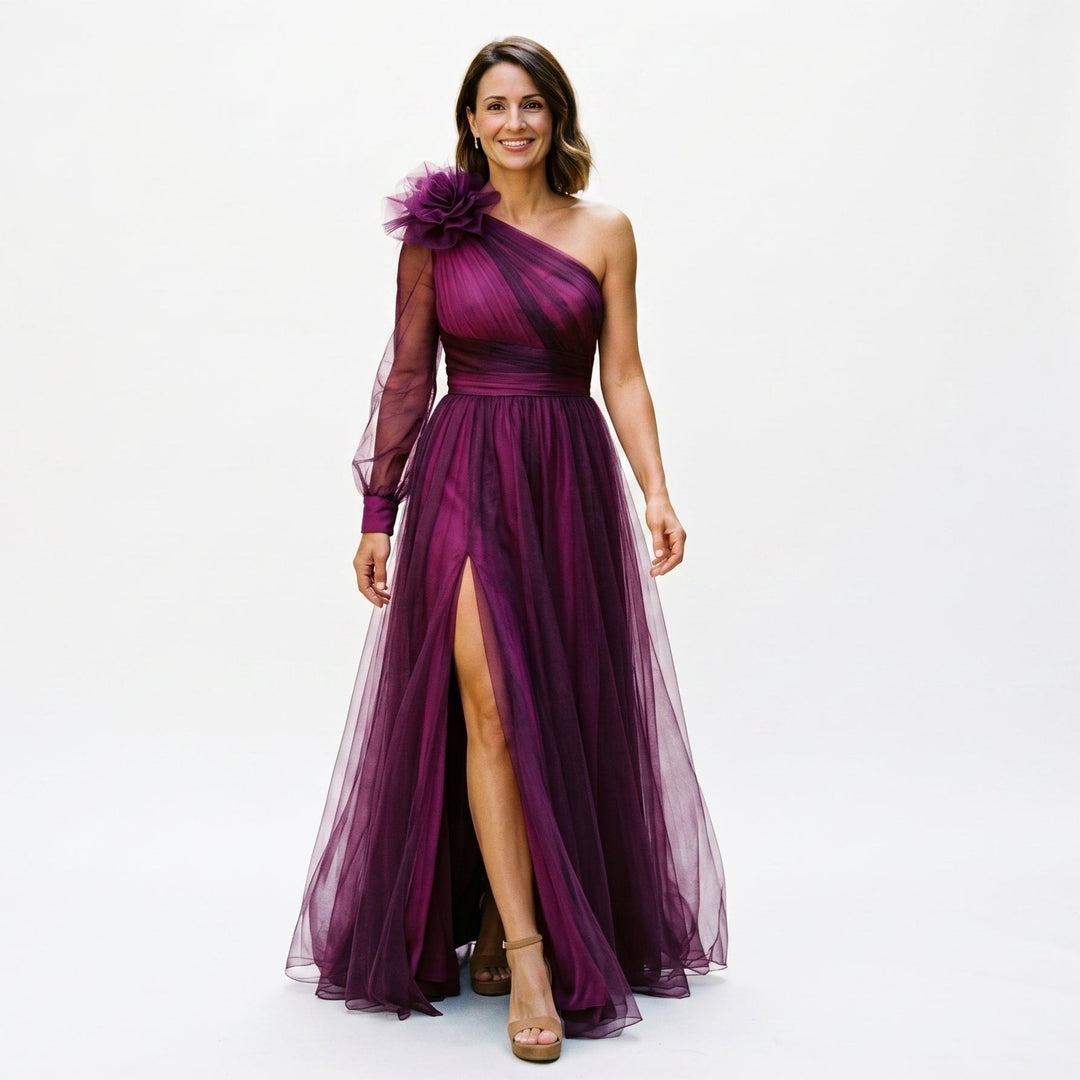 Helena | One-Shoulder Draped Maxi Dress