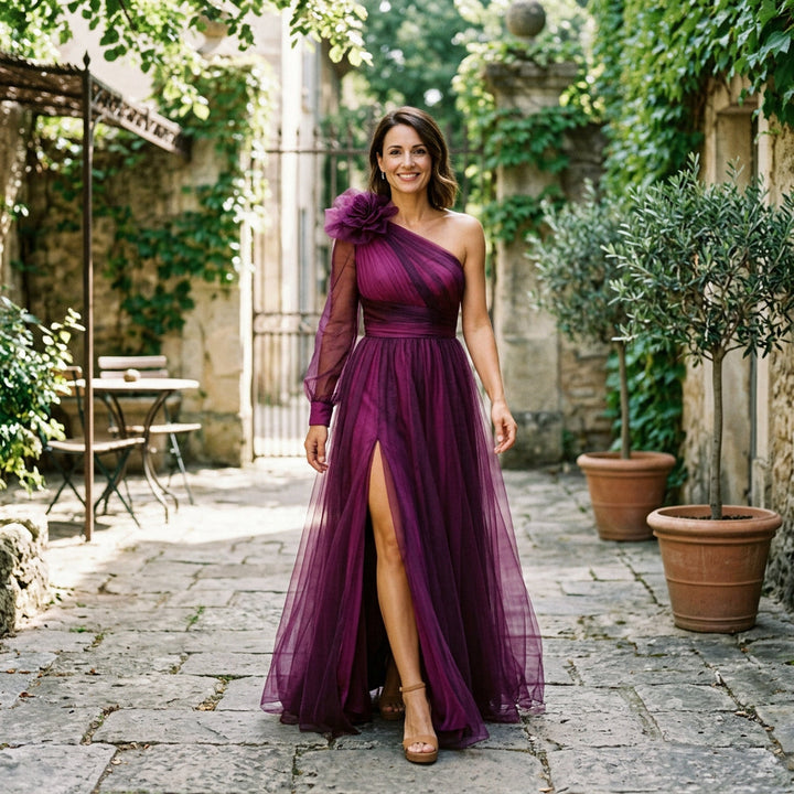 Helena | One-Shoulder Draped Maxi Dress