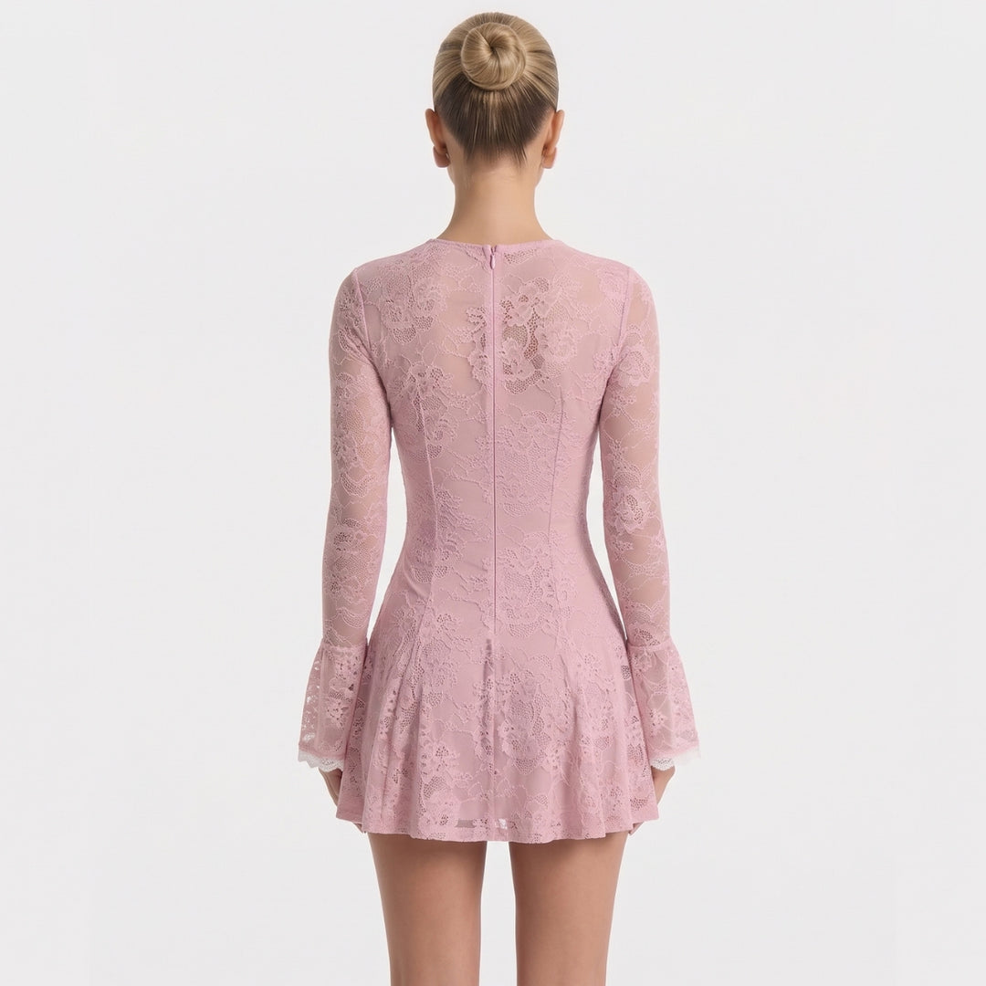 Alice | Mini Dress with Lace Overlay and Corset Bodice