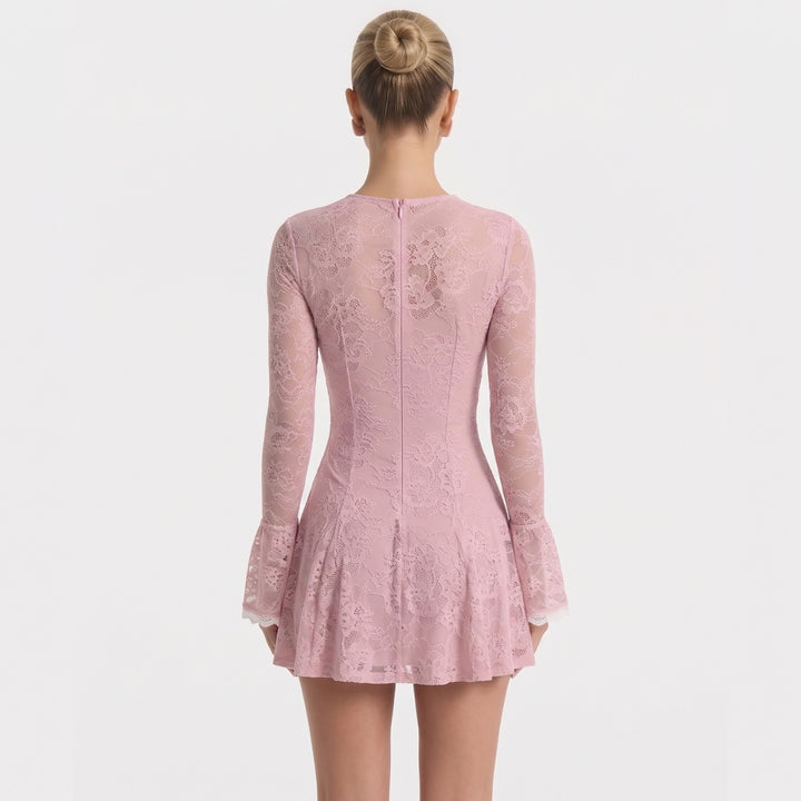 Alice | Mini Dress with Lace Overlay and Corset Bodice