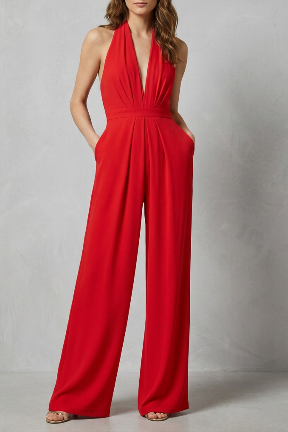 Liv | Backless Halter Wide-Leg Jumpsuit