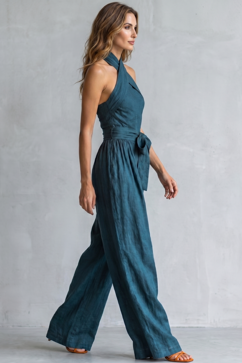 Aveline | Cross-Halter Wide-Leg Jumpsuit