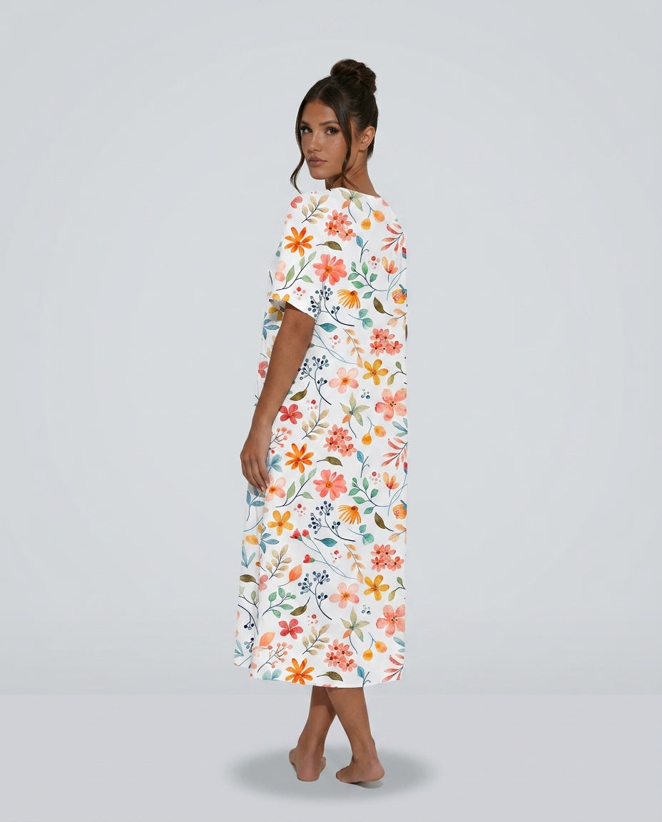 Liv | V-Neck Floral Summer Midi Dress