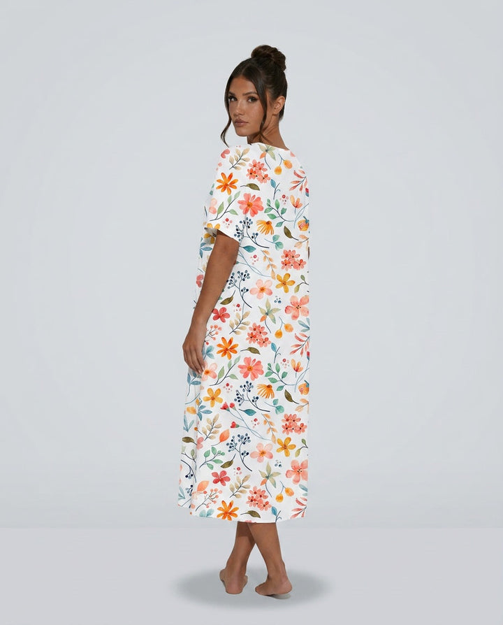 Liv | V-Neck Floral Summer Midi Dress