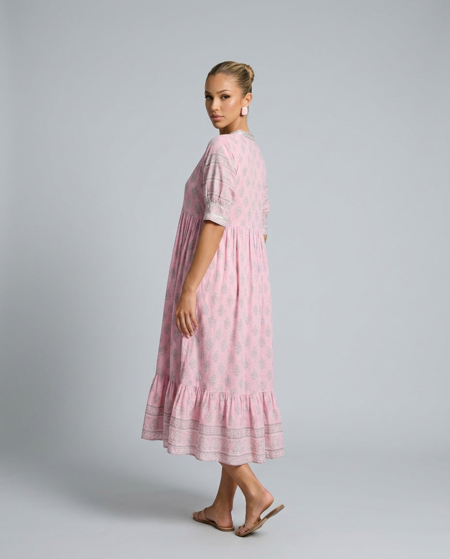 Tatum | Boho Pocket Midi Dress