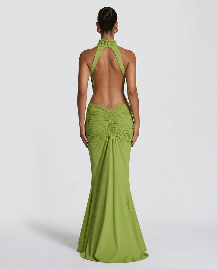 Blair | Halter Neck Backless Maxi Dress