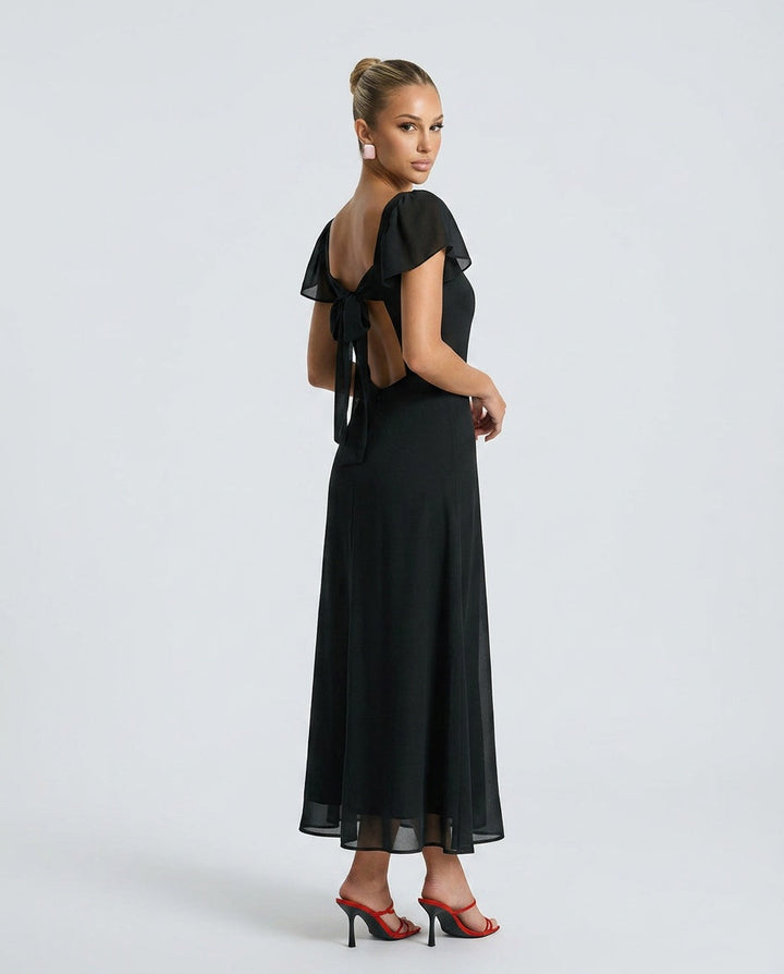 Greta | Sweetheart Neck Chiffon Maxi Dress