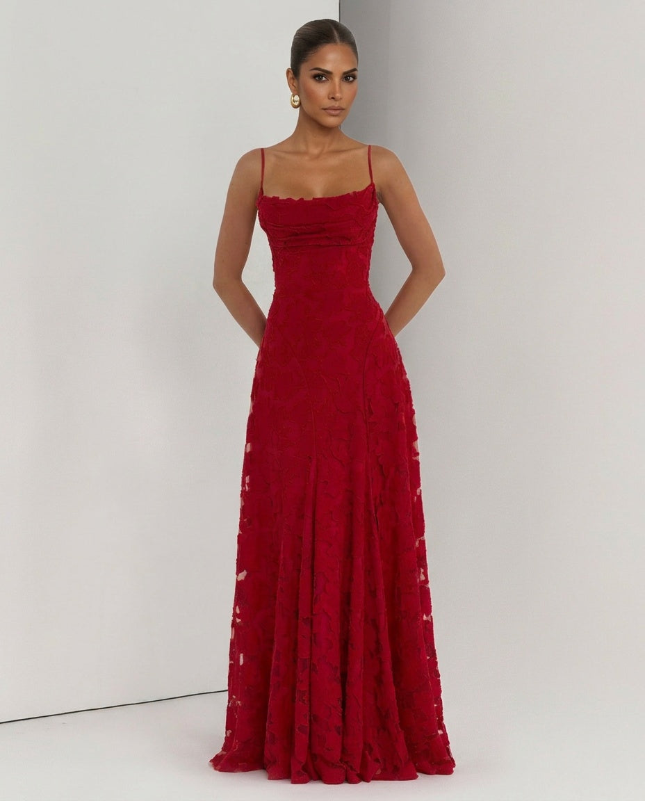 Isolde | Corset Lace-Up Back Maxi Dress