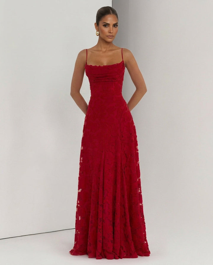 Isolde | Corset Lace-Up Back Maxi Dress
