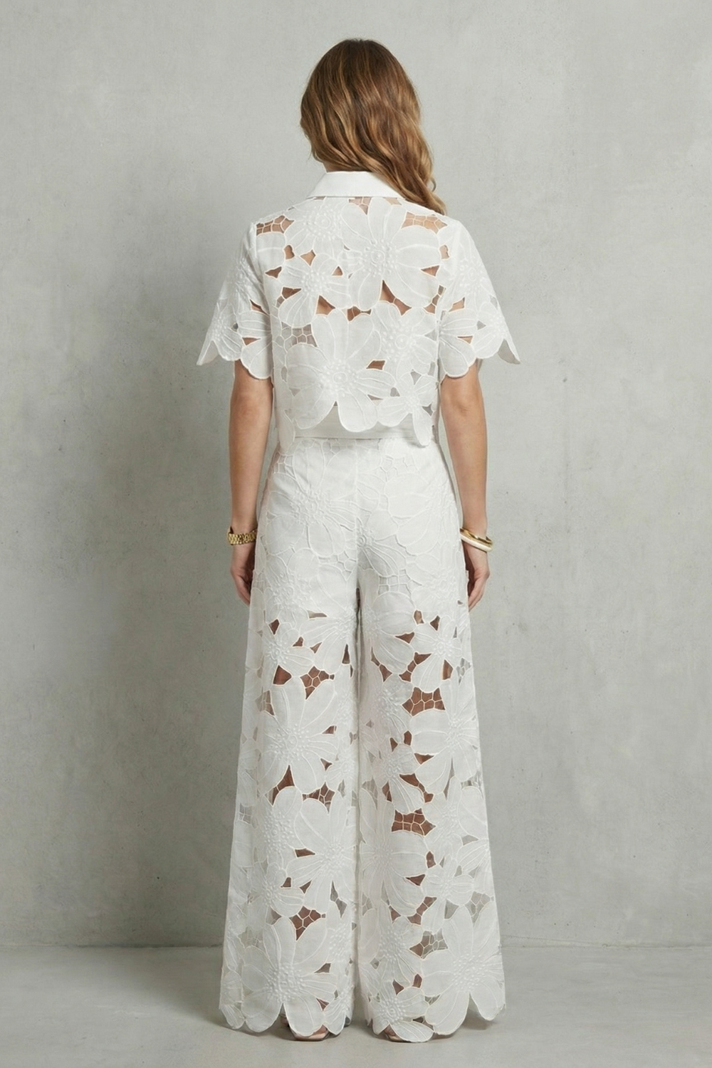 Bellarisse | Embroidered Lace Top &amp; Skirt Set