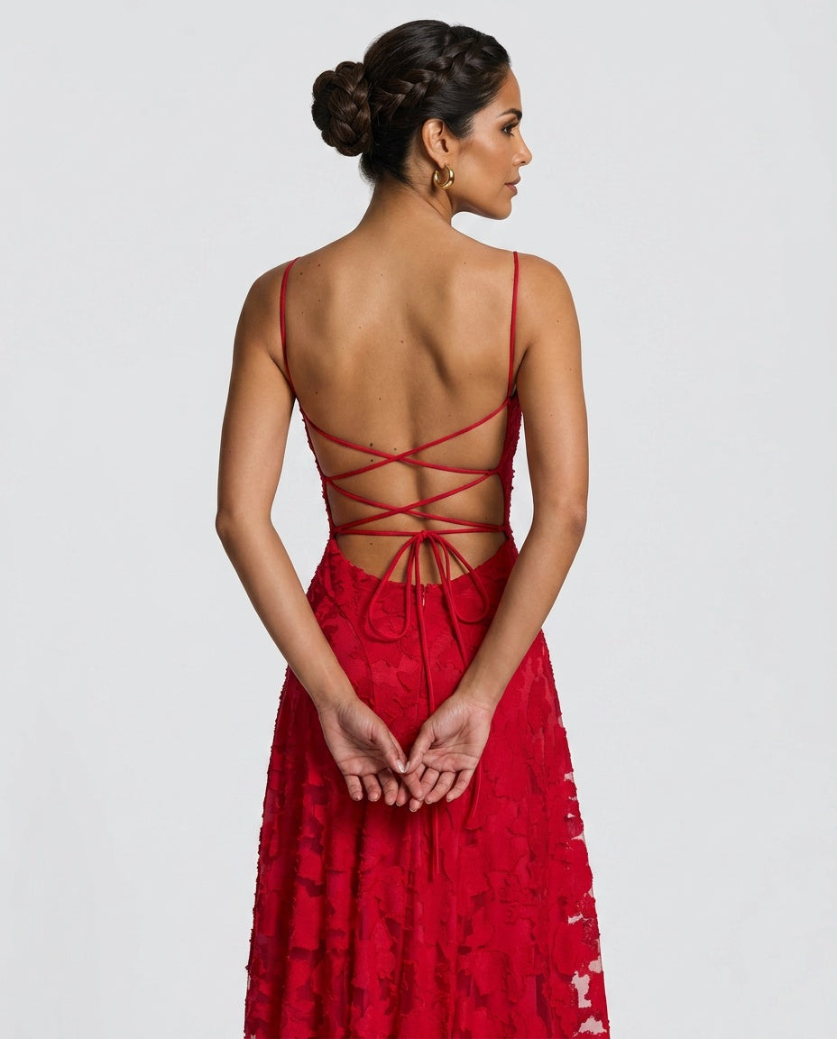 Isolde | Corset Lace-Up Back Maxi Dress