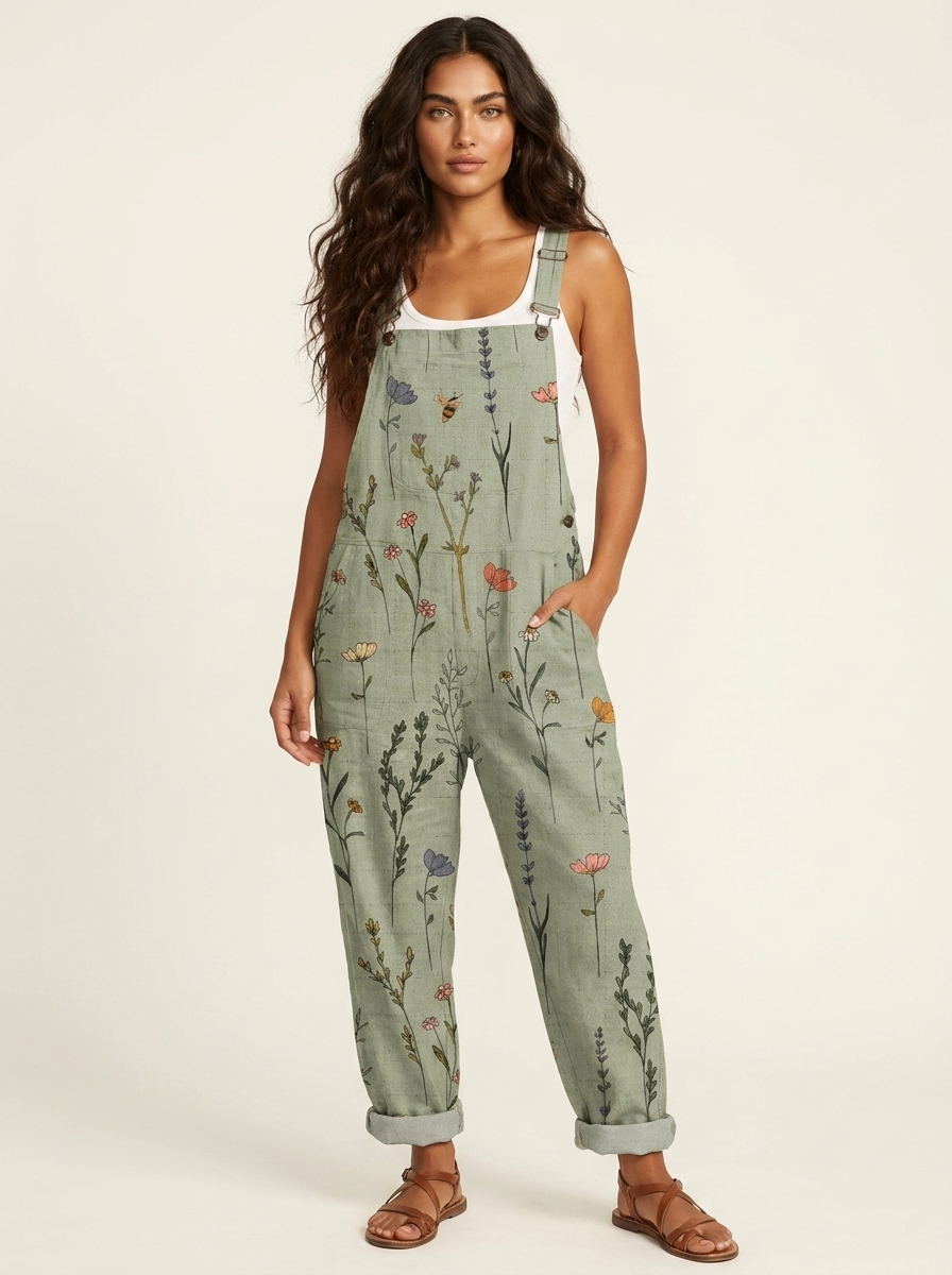 Anouk | Floral Print Dungaree Jumpsuit