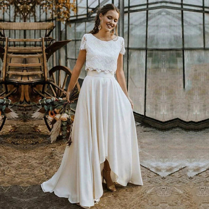 Saskia | High-Low Lace Midi Dress