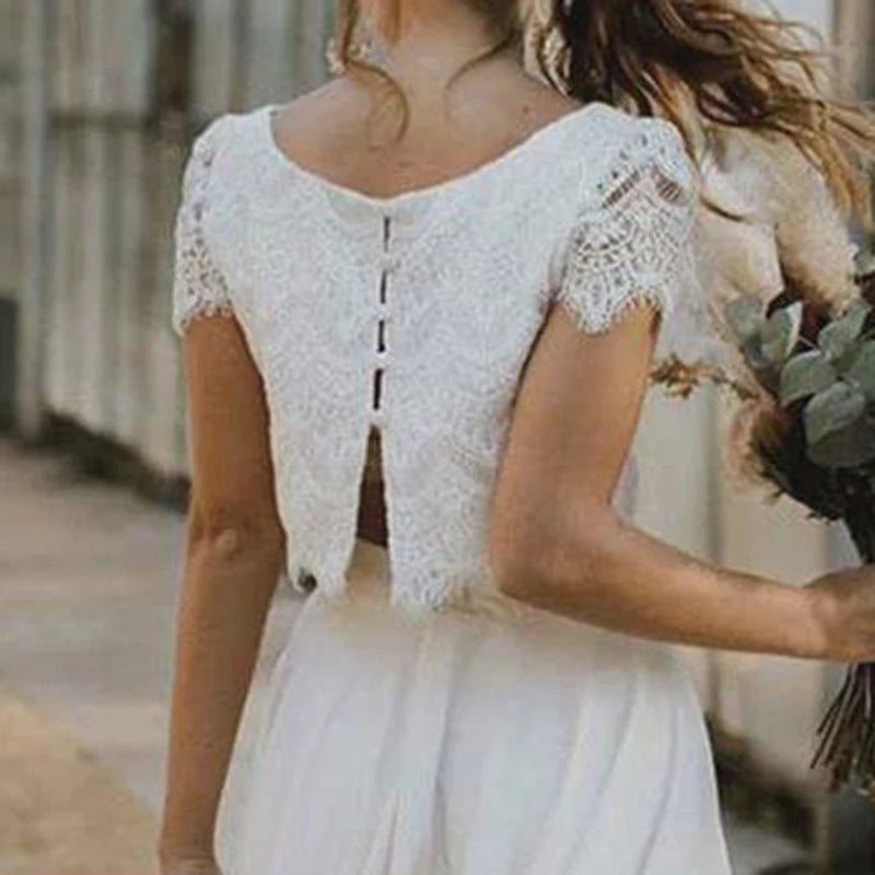 Saskia | High-Low Lace Midi Dress