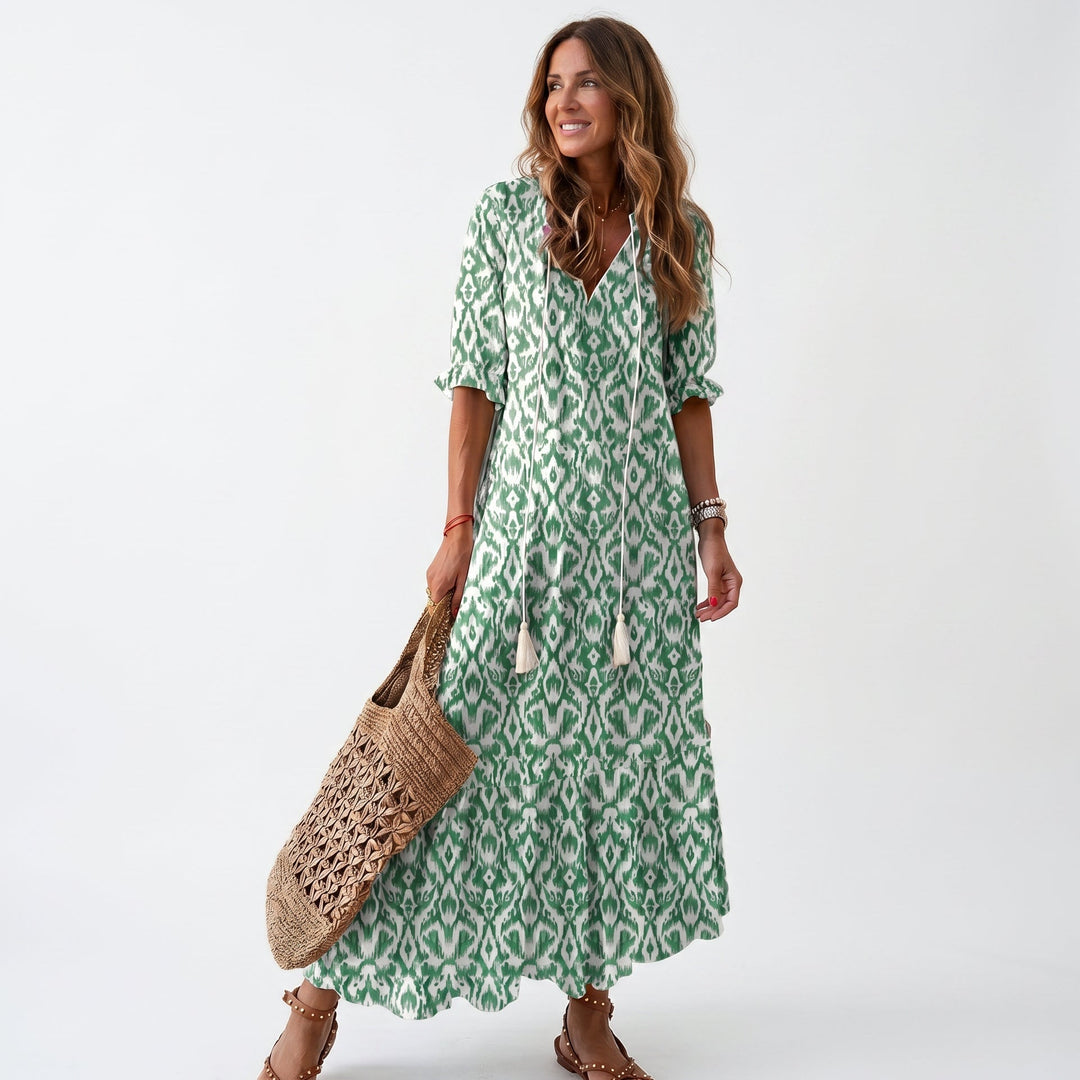 Paige | Boho Vintage Floral Midi Dress