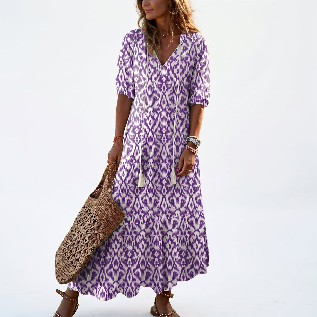 Paige | Boho Vintage Floral Midi Dress