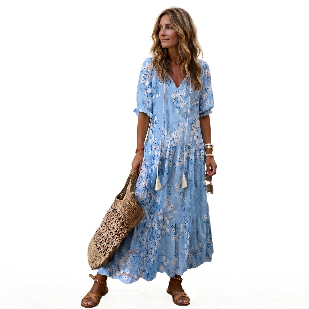 Paige | Boho Vintage Floral Midi Dress