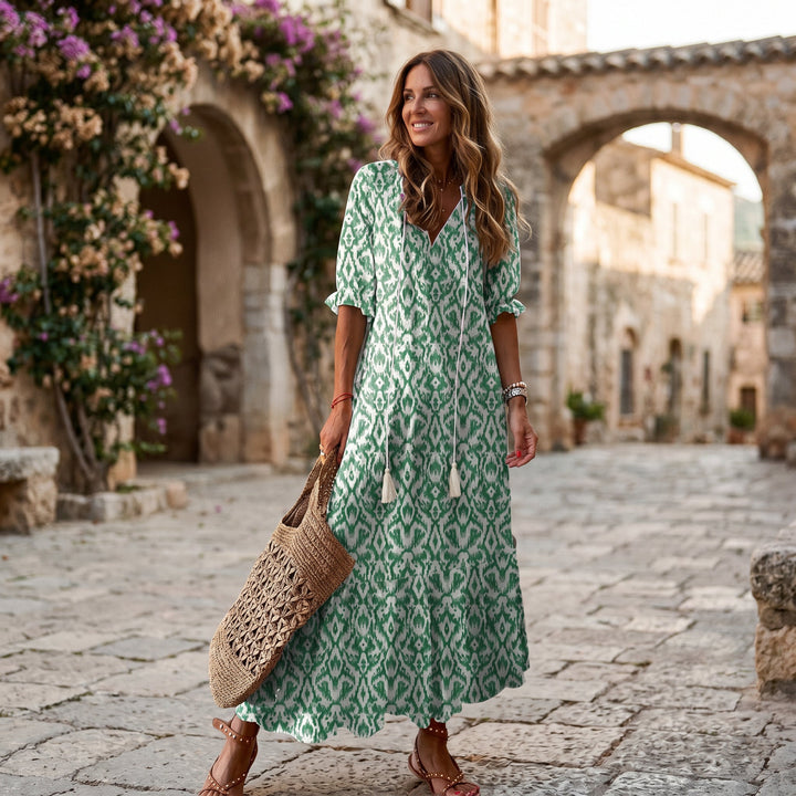 Paige | Boho Vintage Floral Midi Dress