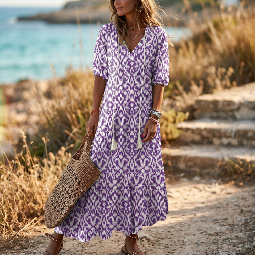 Paige | Boho Vintage Floral Midi Dress