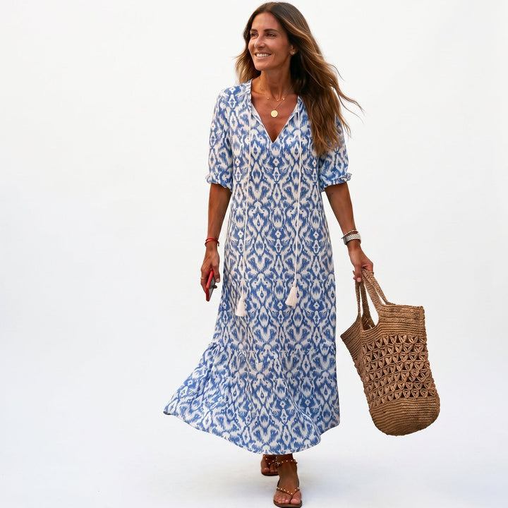 Paige | Boho Vintage Floral Midi Dress