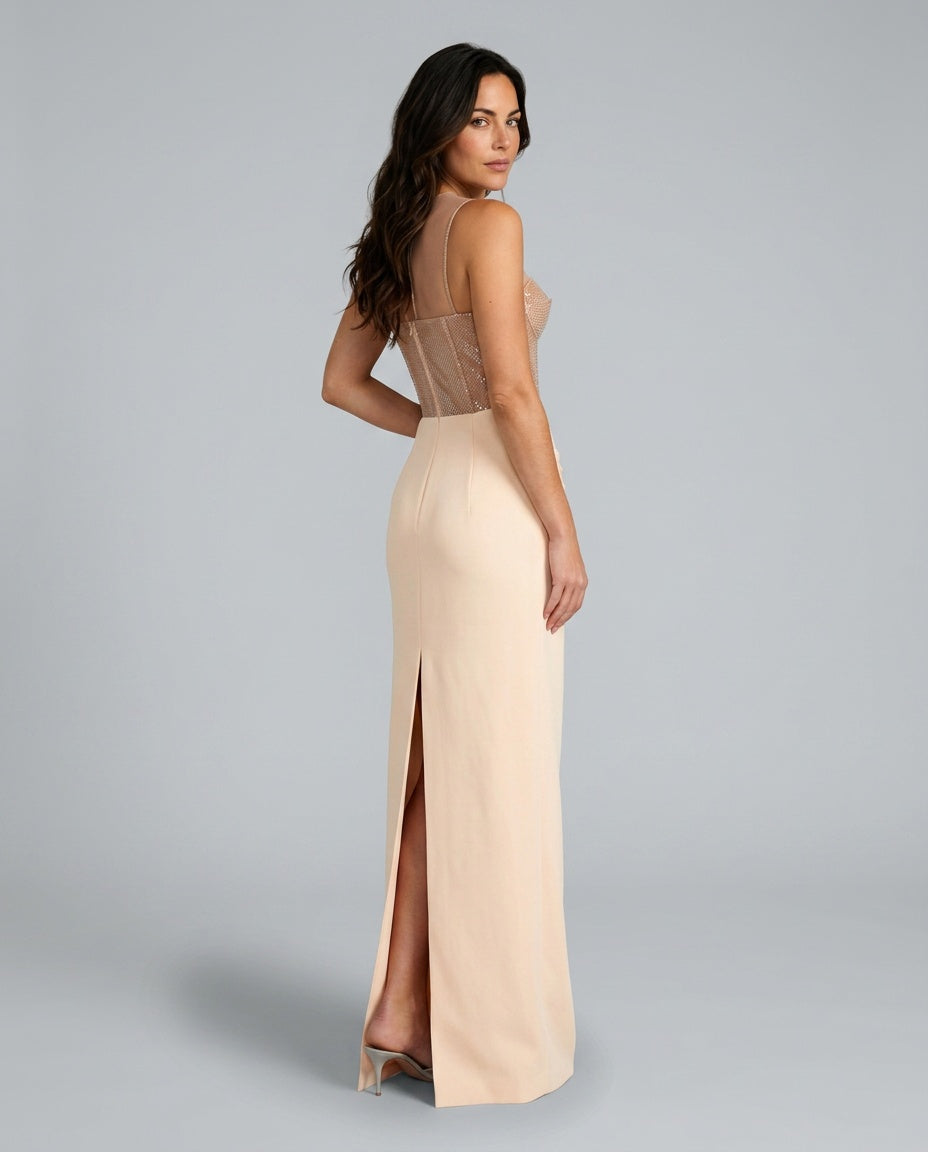 Silvaine | Sequin Spliced Gathered Maxi Dress