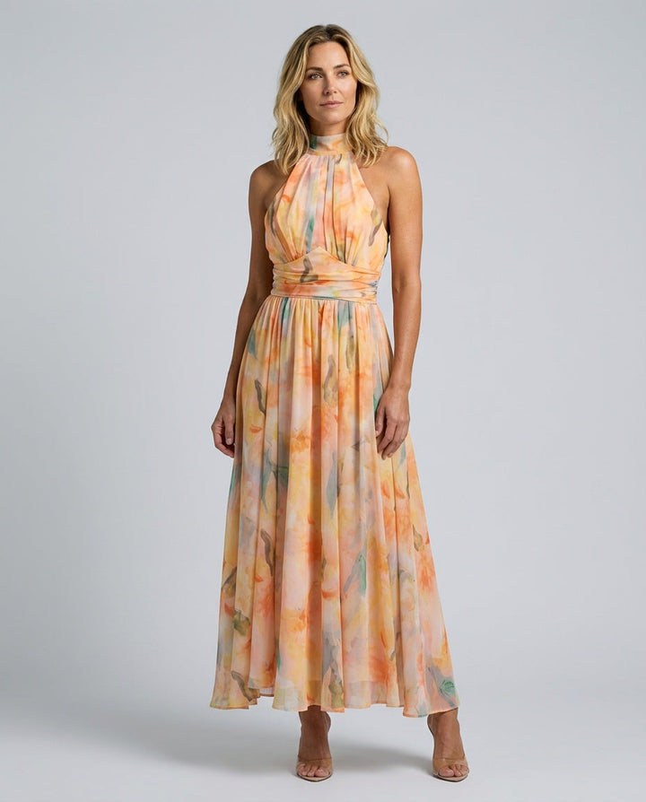 Zara | Watercolour Print Summer Maxi Dress