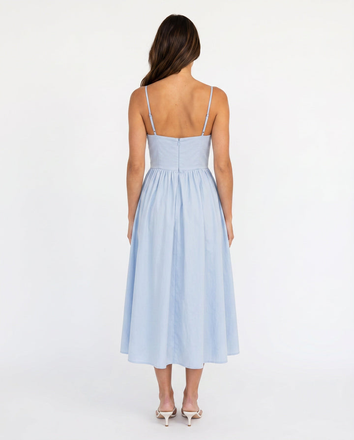 Layla | Spaghetti Strap Low Back Midi Dress