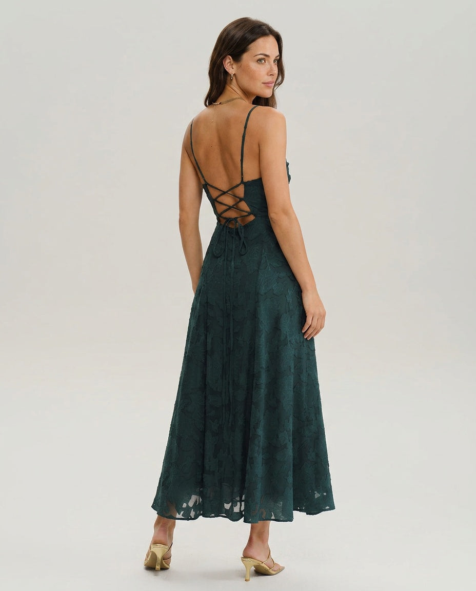Tilda | Jacquard A-Line Slip Maxi Dress