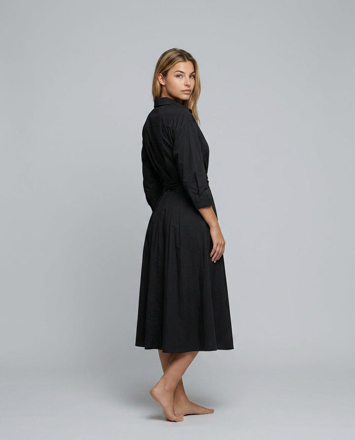Evie | Long Blouse Dress with Tailored Waist