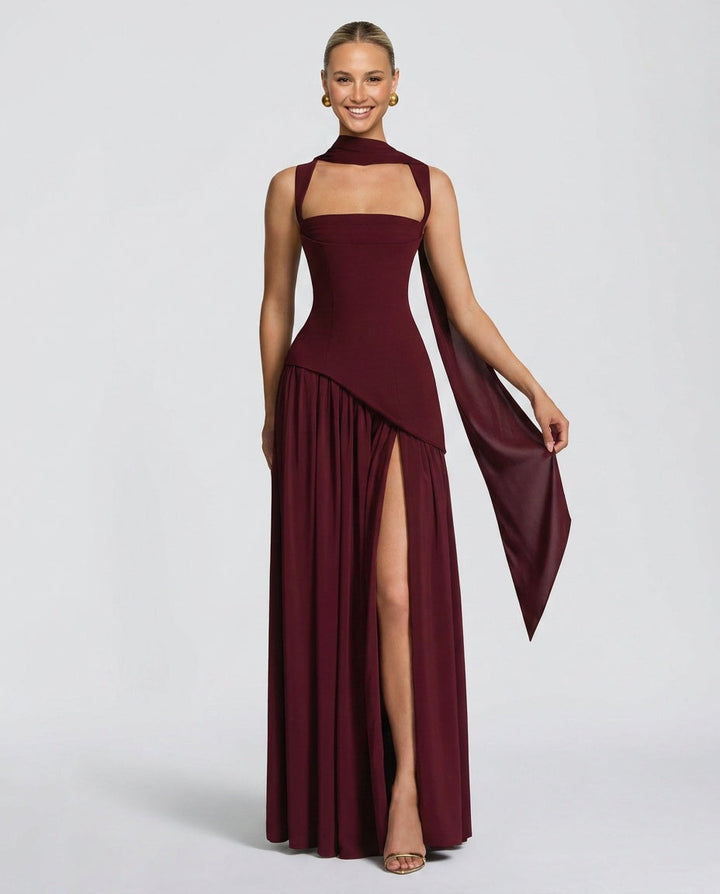 Nina | Strapless Ruched Maxi Dress