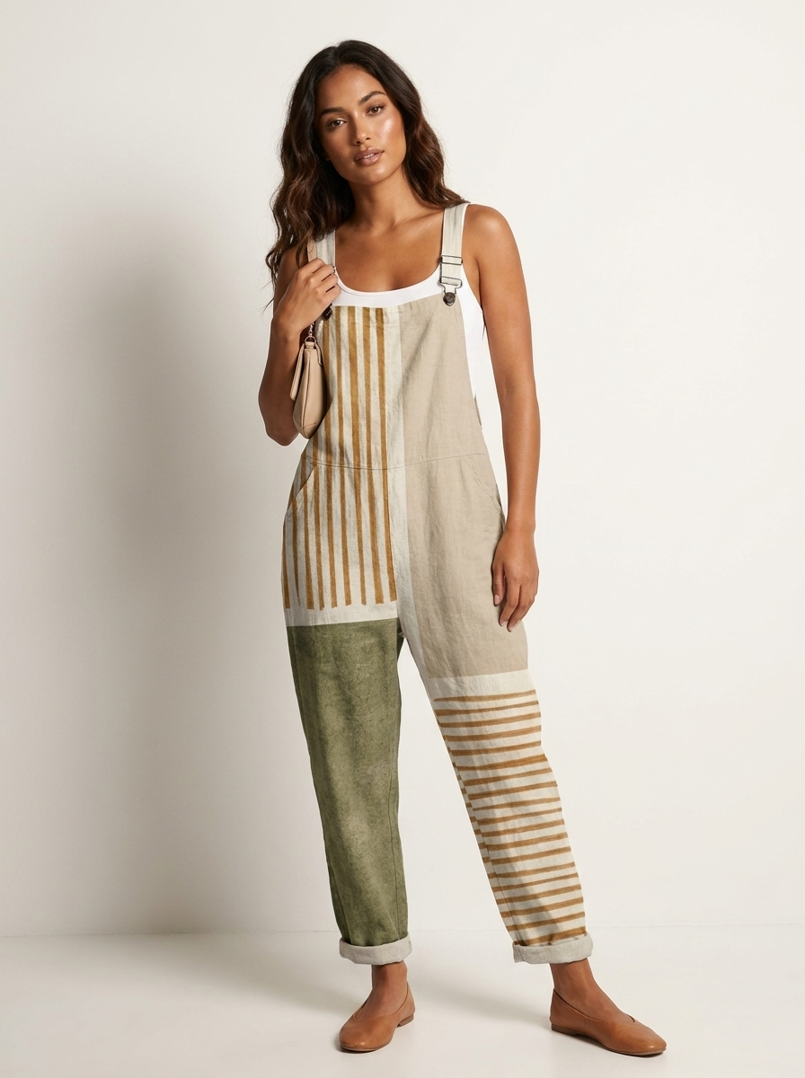 Daria | Printed Casual Dungaree Jumpsuit