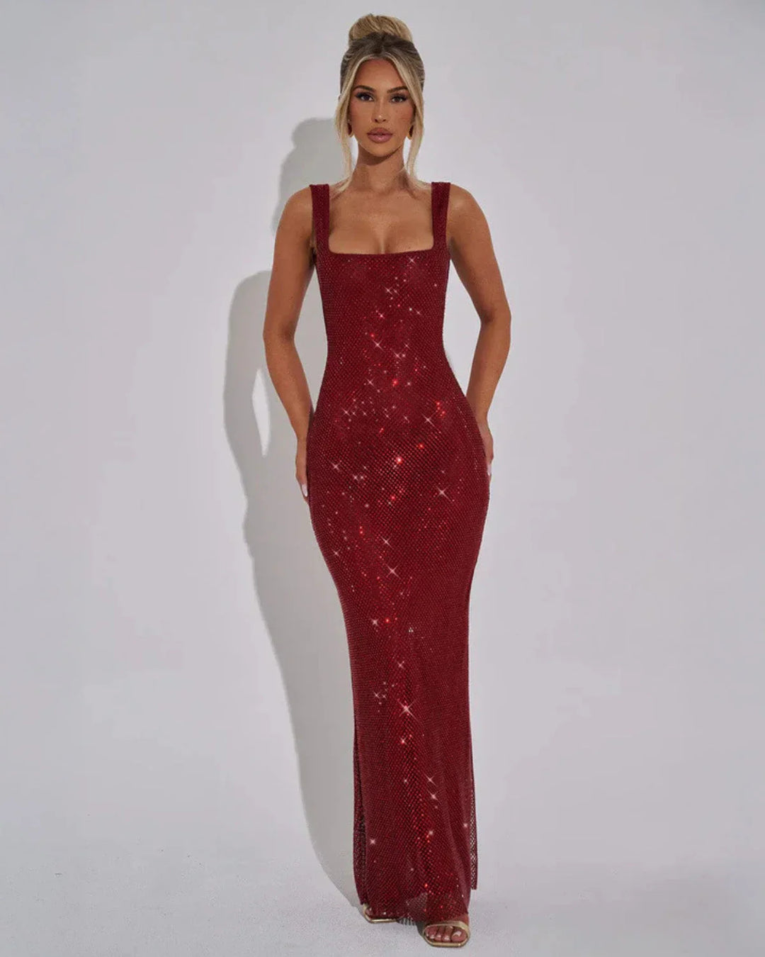 Celeste | Maxi Dress with Embellished Fabric