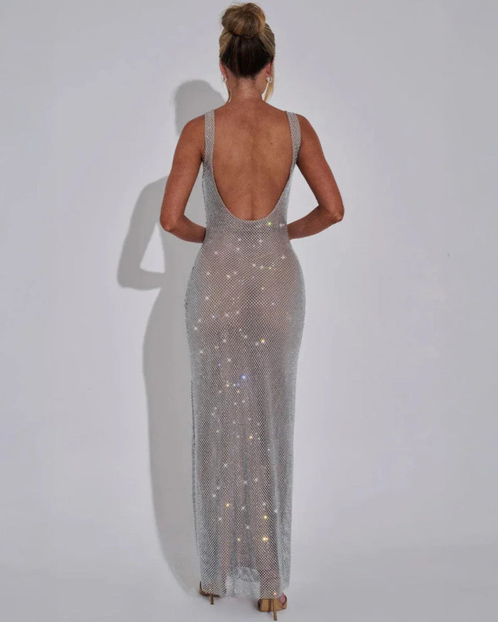 Celeste | Maxi Dress with Embellished Fabric