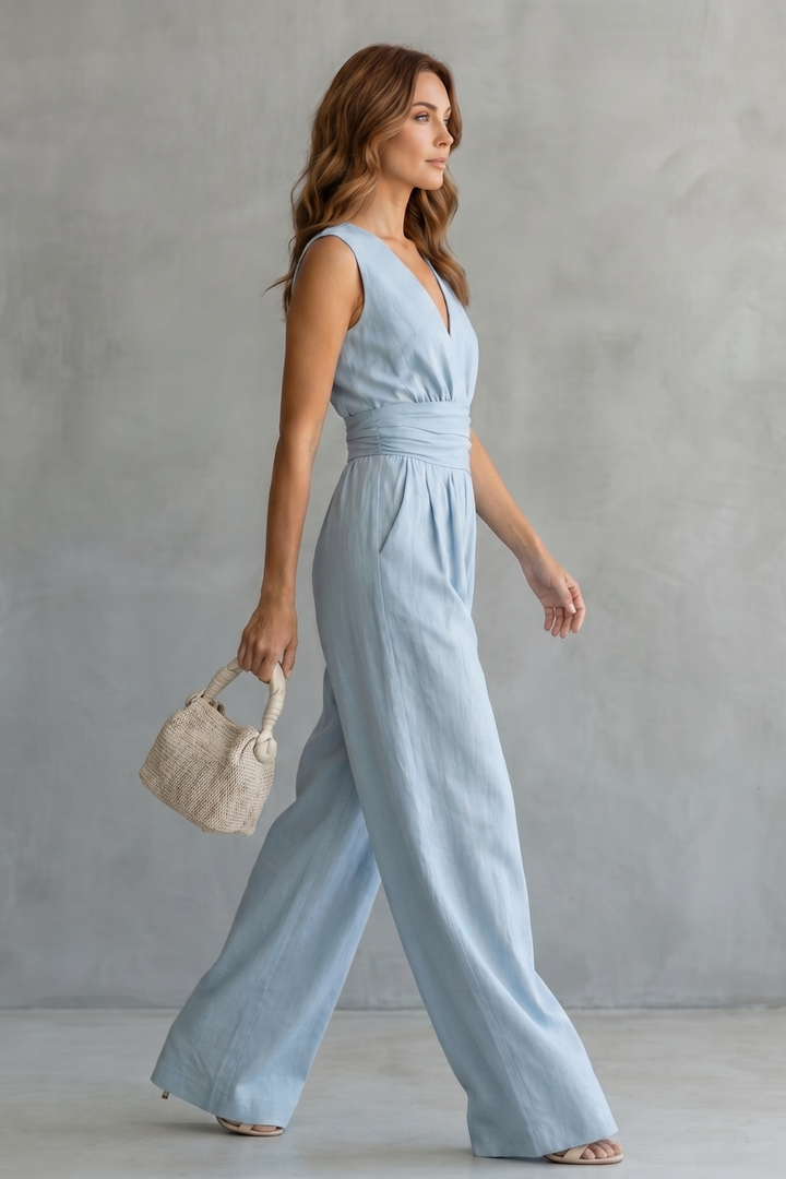Célindève | Waist-Defining Wide-Leg Sleeveless Jumpsuit