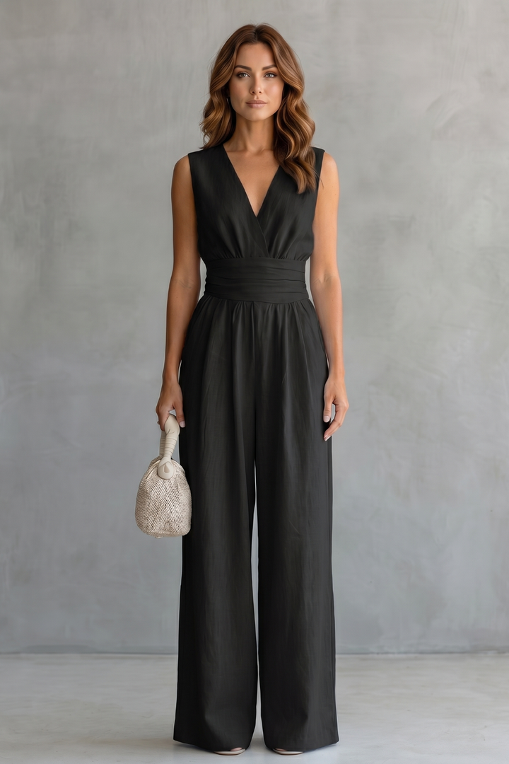 Célindève | Waist-Defining Wide-Leg Sleeveless Jumpsuit